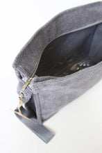 Load image into Gallery viewer, Large Terry Pouch Plastic Lined: Dark grey