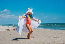 Load image into Gallery viewer, Unicorn Hooded towel for toddlers ages 2 to 8 years old