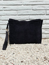 Load image into Gallery viewer, Large Terry Pouch Plastic Lined: Dark grey