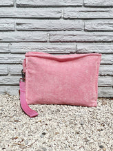 Load image into Gallery viewer, Large Terry Pouch Plastic Lined: Dark grey