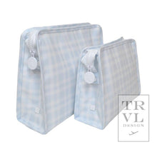 Load image into Gallery viewer, Roadie Large - Pimlico Plaid Blue Zip Pouch