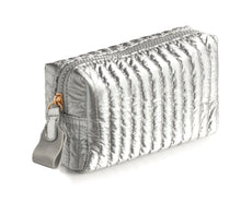 Load image into Gallery viewer, LOGAN SMALL BOXY COSMETIC POUCH: SILVER