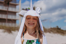 Load image into Gallery viewer, Unicorn Hooded towel for toddlers ages 2 to 8 years old