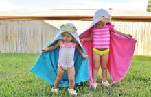 Load image into Gallery viewer, Pink Princess hooded towel for toddlers ages 2 to 8 years