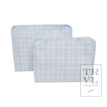 Load image into Gallery viewer, Roadie Large - Pimlico Plaid Blue Zip Pouch