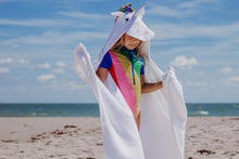 Load image into Gallery viewer, Unicorn Hooded towel for toddlers ages 2 to 8 years old