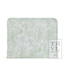 Load image into Gallery viewer, Roadie Large - Bunny Toile Green Zip Pouch
