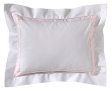 Load image into Gallery viewer, Boudoir Pillow Cover with Hem Stitch &amp; Cotton Percale Trim
