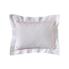 Load image into Gallery viewer, Boudoir Pillow Cover with Hem Stitch &amp; Cotton Percale Trim
