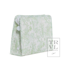Load image into Gallery viewer, Roadie Large - Bunny Toile Green Zip Pouch
