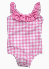 Load image into Gallery viewer, GINGHAM BOW BACK SWIMSUIT
