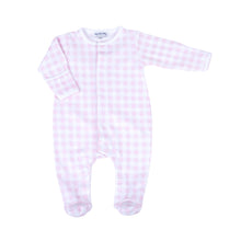 Load image into Gallery viewer, Baby Checks Footie - Pink: Pink / NB
