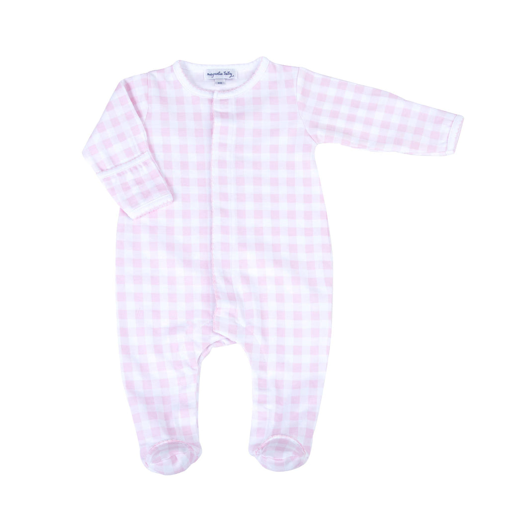 Baby Checks Footie - Pink: Pink / NB