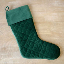 Load image into Gallery viewer, Quilted Stocking   Dark Green   7x21
