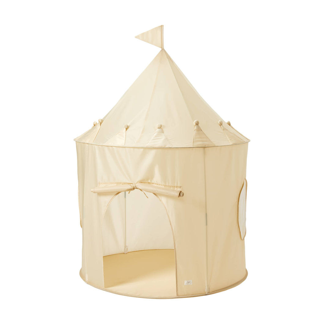 Recycled Fabric Play Tent Castle - Solid Colors: Beige