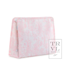 Load image into Gallery viewer, Roadie Large - Bunny Toile Pink Zip Pouch
