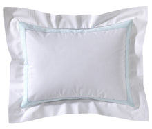 Load image into Gallery viewer, Boudoir Pillow Cover with Hem Stitch &amp; Percale Trim - Aqua
