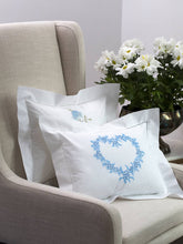 Load image into Gallery viewer, Boudoir Pillow Cover with Hem Stitch &amp; Percale Trim - Aqua
