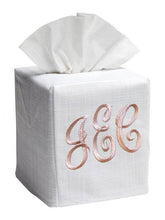 Load image into Gallery viewer, Tissue Box Cover - White Linen And Cotton
