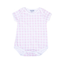 Load image into Gallery viewer, Baby Checks S/S Lap Bodysuit - Pink: Pink / NB
