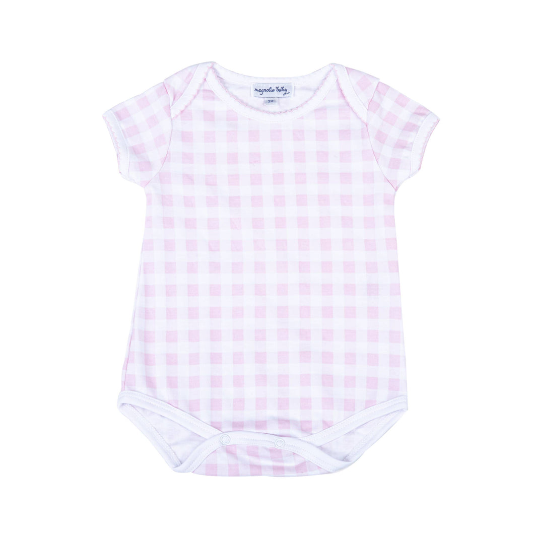 Baby Checks S/S Lap Bodysuit - Pink: Pink / NB