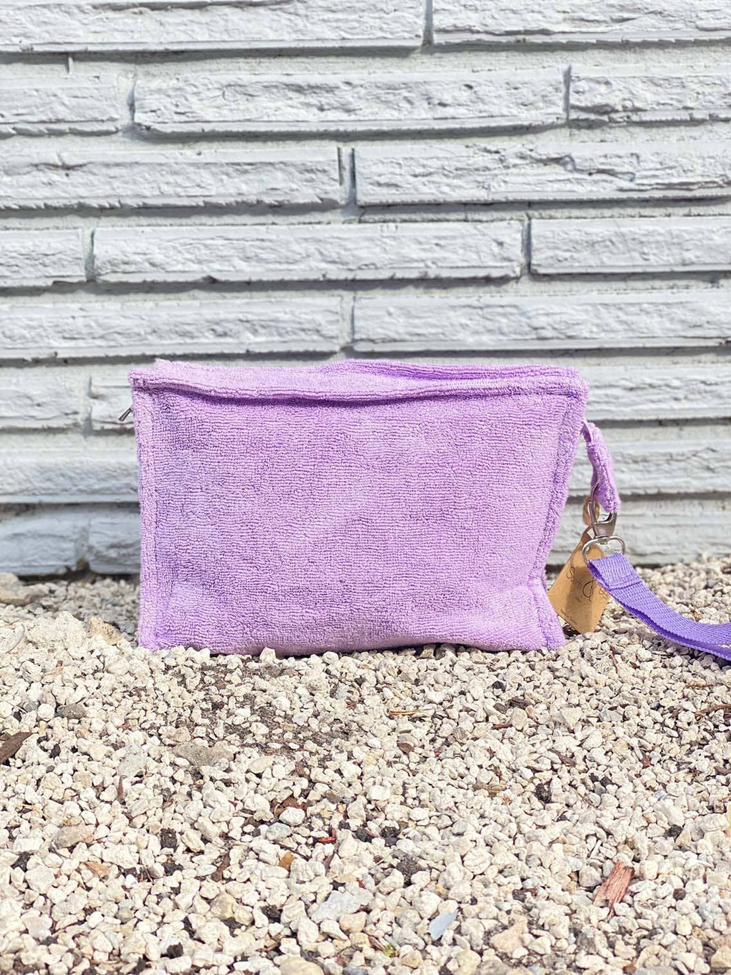 LARGE TERRY POUCH PLASTIC LINED | LILAC