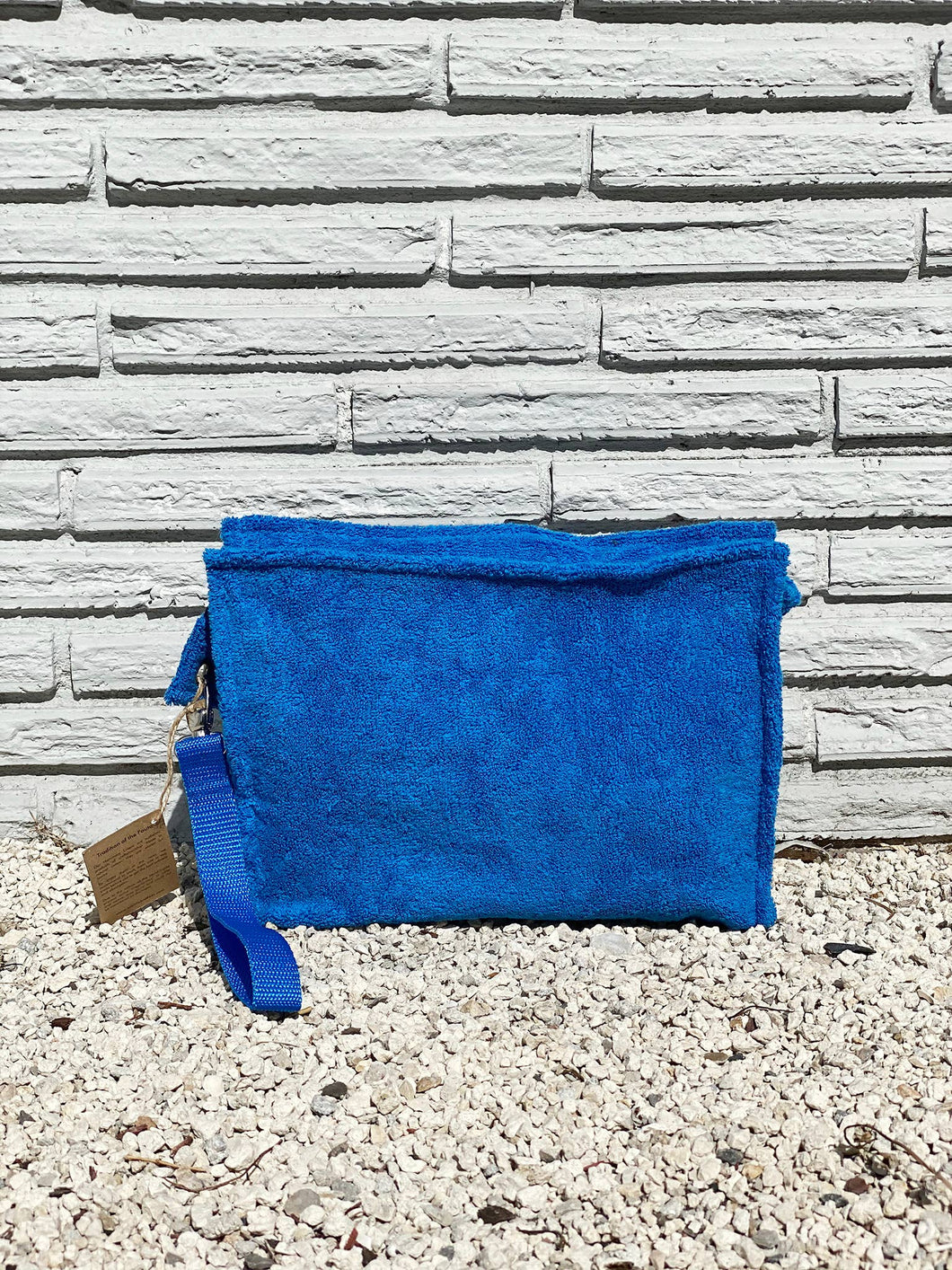 LARGE TERRY POUCH PLASTIC LINED | TRUE BLUE